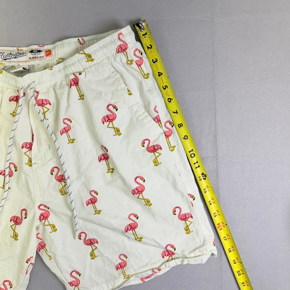 Huntington Beach Club Shorts Mens L 34 White Pink Flamingo Print HS9H06 - Picture 6 of 6